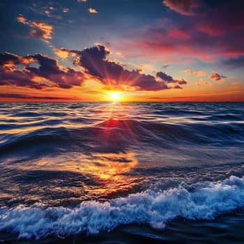 Sunset Ocean Sunrise Horizon Sunlight Water waves
