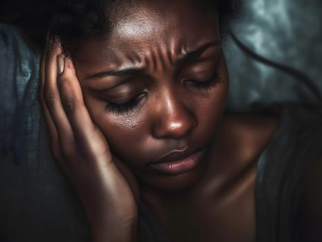 Sad Depressed Black Woman Emotional Sadness