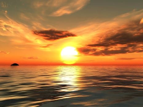 Sunset Ocean Sunrise Horizon Sunlight Water waves