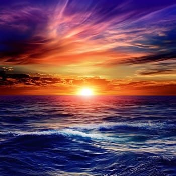 Sunset Ocean Sunrise Horizon Sunlight Water waves