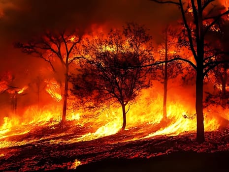 Forest wildfire Burning Burn Trees Flame Emergency