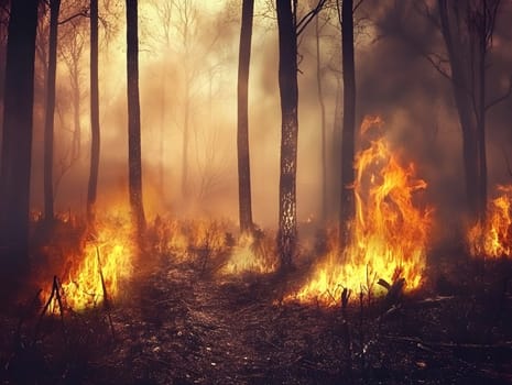 Forest wildfire Burning Burn Trees Flame Emergency