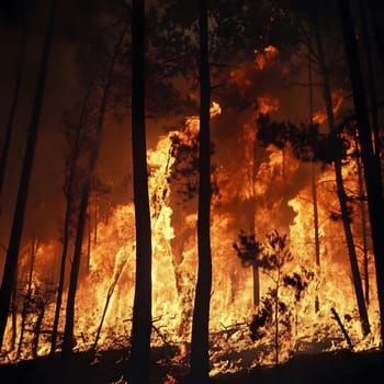 Forest wildfire Burning Burn Trees Flame Emergency