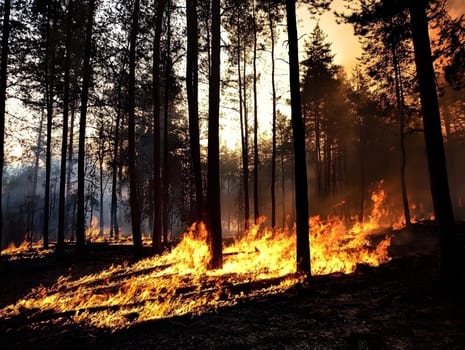 Forest wildfire Burning Burn Trees Flame Emergency
