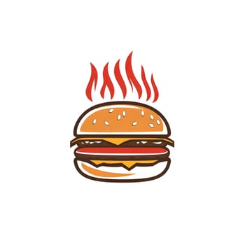 Cheeseburger Fast Food Delicious Tasty Burger Icon Logo Symbol