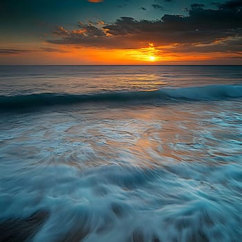 Sunset Ocean Sunrise Horizon Sunlight Water waves