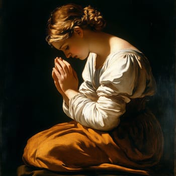 Portrait of Saint Magdalene. AI generative.