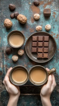 thanks giving traditions around the world, coffee, dessert . AI generative.