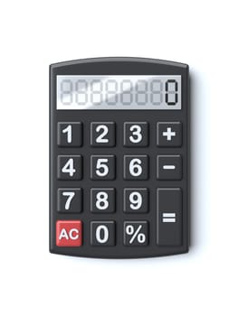 Simple calculator 3D rendering illustration isolated on white background
