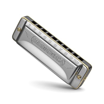 Diatonic harmonica 3D rendering illustration isolated on white background