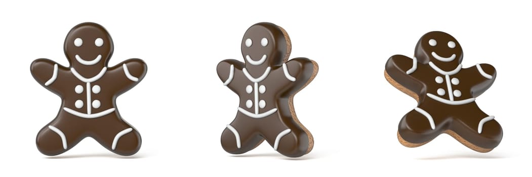 Gingerbread man 3D rendering illustration isolated on white background