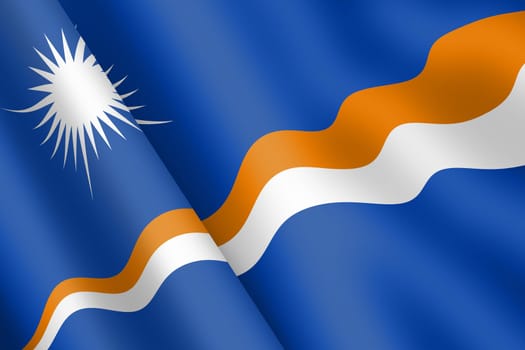 A Marshall Islands waving flag 3d illustration wind ripple