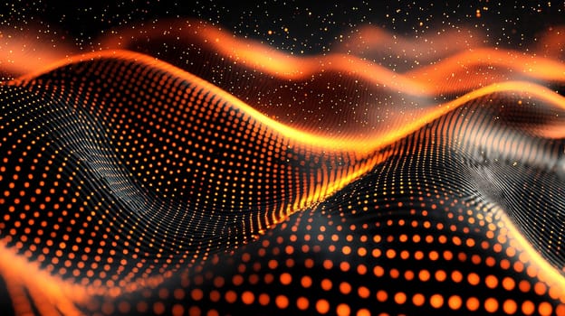 This hyper-detailed 3D rendering features an abstract orange and black grid pattern, presented in high resolution with exceptional contrast and quality. The design captures a sense of depth and precision, making it ideal for modern, tech-focused visual projects.