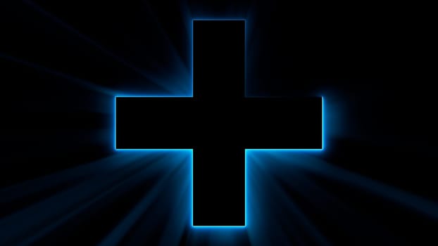 Cross shape or letter X. Computer generated 3d render