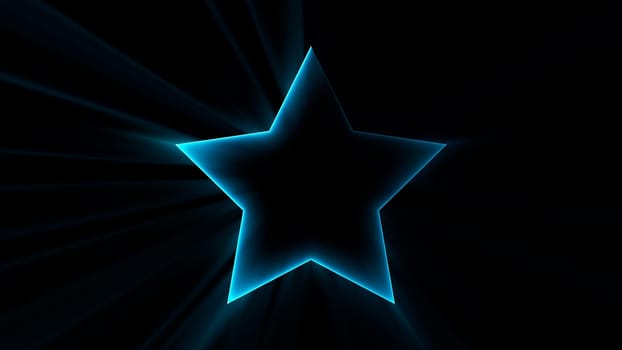 Star neon shape. Computer generated 3d render