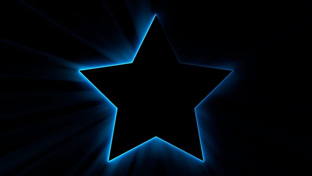Star neon shape. Computer generated 3d render