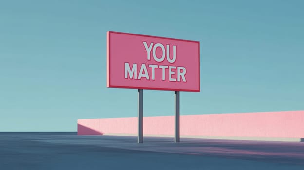 Sign with motivational message You Matter on color background, AI generated