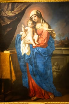 Turin, Italy - 22 April 2023: The Madonna of the Benediction, Giovanni Francesco Barbieri, named Guercino, 1651