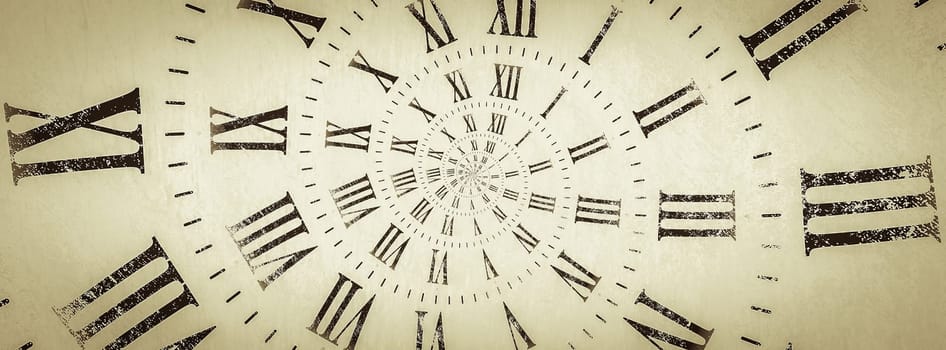 Time background. Concept of hypnosis, past, future. Round spiral, droste geometric graphic.
