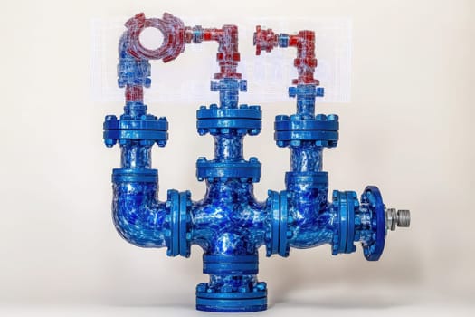 A handheld diagnostic tool displays intricate plumbing parts with a clear layout, assisting technicians in identifying issues in fluid systems effectively.