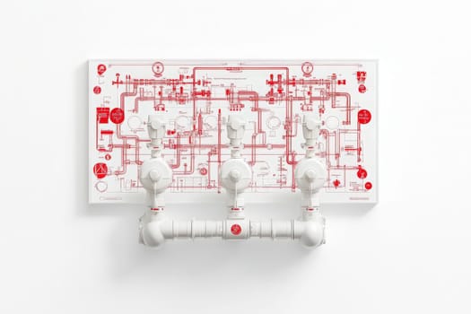 A handheld diagnostic tool is prominently placed against a clean white backdrop, showcasing its functionality for analyzing plumbing systems. The tools design emphasizes efficiency in diagnostics.