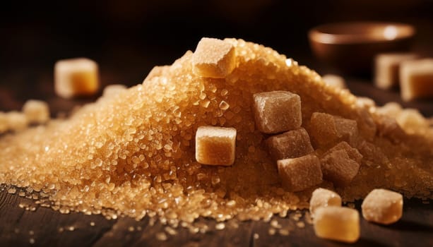 unrefined brown sugar heap, AI generated image