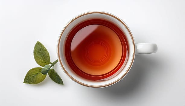 cup of tea flat top view, AI generated image