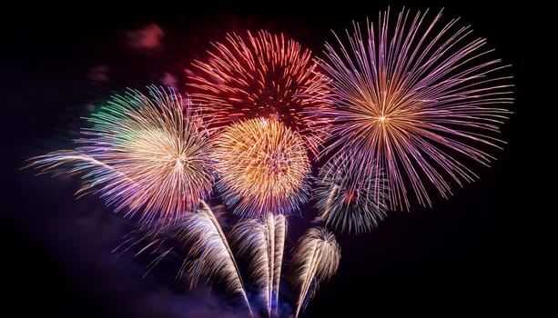 fireworks display useful as a background, AI generated image