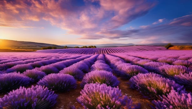 field of lavender flowers, AI generated image
