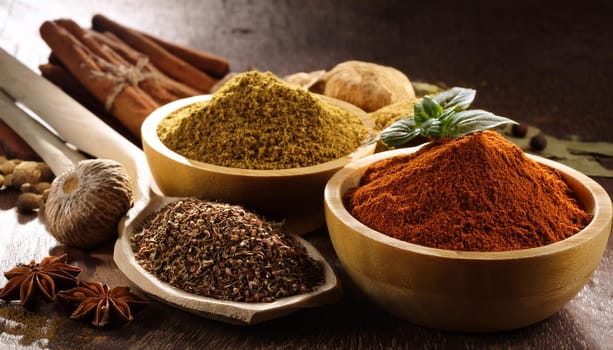 hot spices and grounds, AI generated image