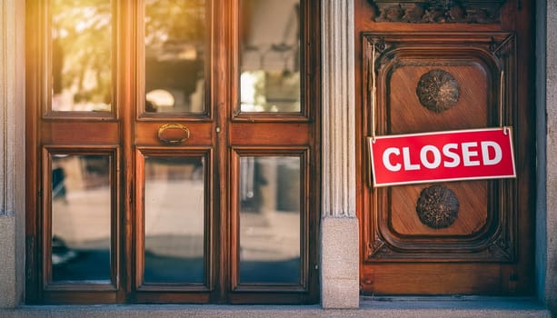 closed sign on a shop door, AI generated image