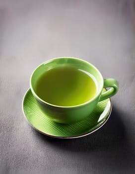 cup of gunpowder green tea, AI generated image