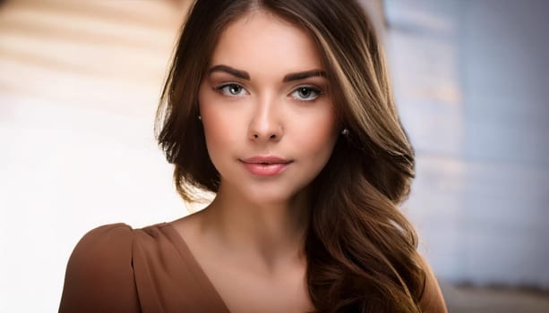 pretty young woman portrait, AI generated image