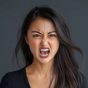 Angry Serious Asian Woman Emotional Lady Portrait