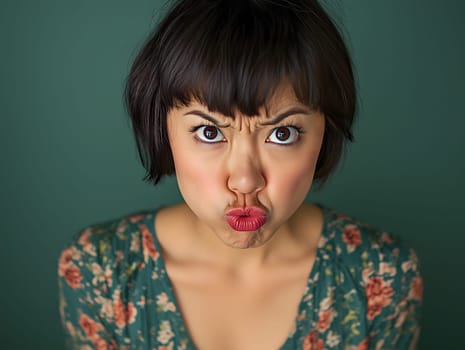 Angry Serious Asian Woman Emotional Lady Portrait