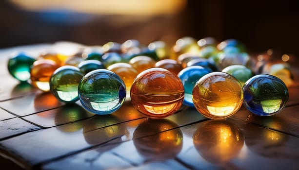 glass marbles toy, AI generated image
