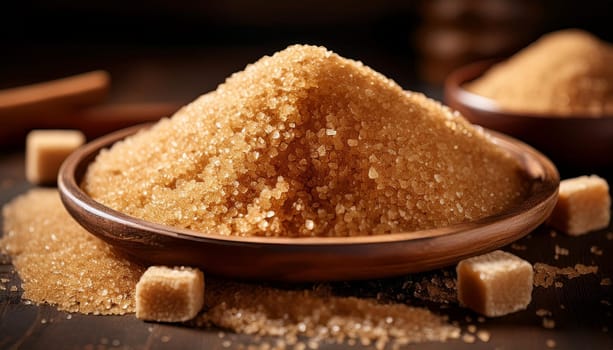 unrefined brown sugar heap, AI generated image