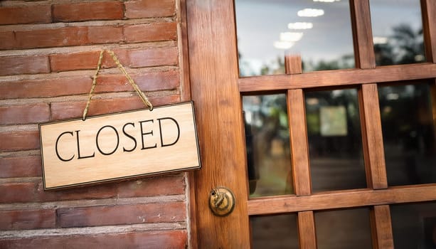closed sign on a shop door, AI generated image
