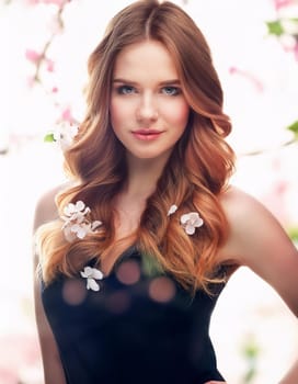 pretty young woman portrait, AI generated image