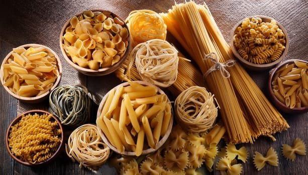 many different kinds of pasta, AI generated image