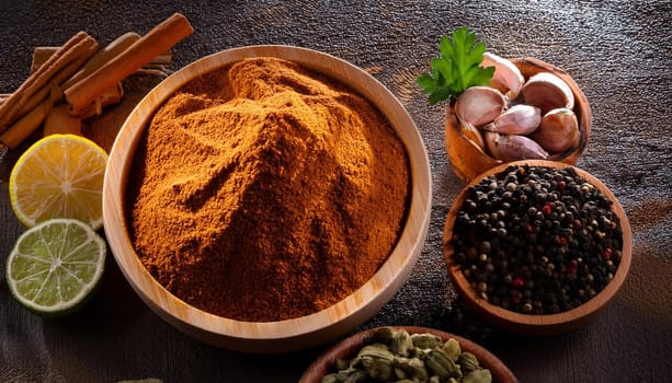 hot spices and grounds, AI generated image