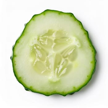 sliced cucumbers vegan food over white, AI generated image
