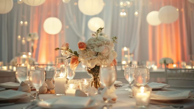 Clean and crisp party decor adds a touch of modernity