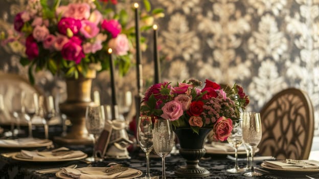 Chic party decor displayed in an elegant repeating pattern