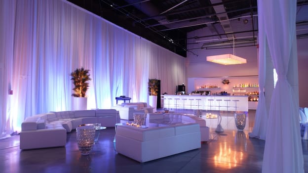 Clean and modern party setup with minimalist decor