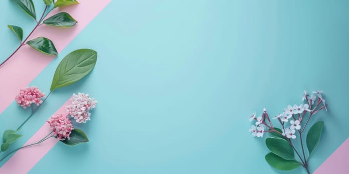 Clean and modern flat lay composition with empty space for text.