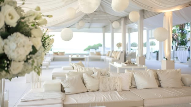 Clean and uncluttered party decor evoking a sense of tranquility