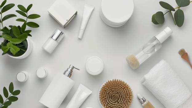 Clean and organized mockup layout featuring products on a white background.