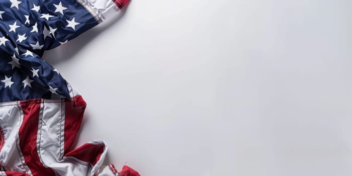 Clean white backdrop with American flag elements and room for writing.