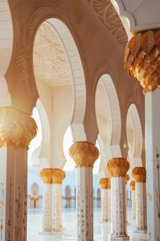 Copy space background featuring traditional Islamic architecture with space for your travel advertisement.